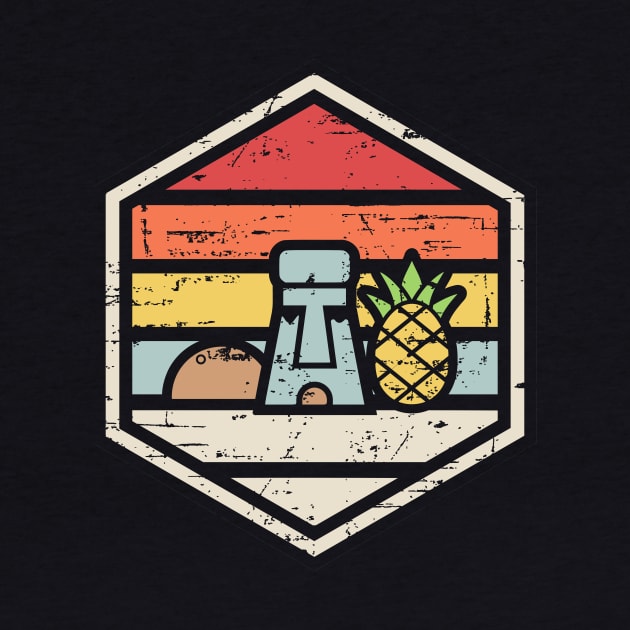 Retro Badge Pineapple Under The Sea by rojakdesigns